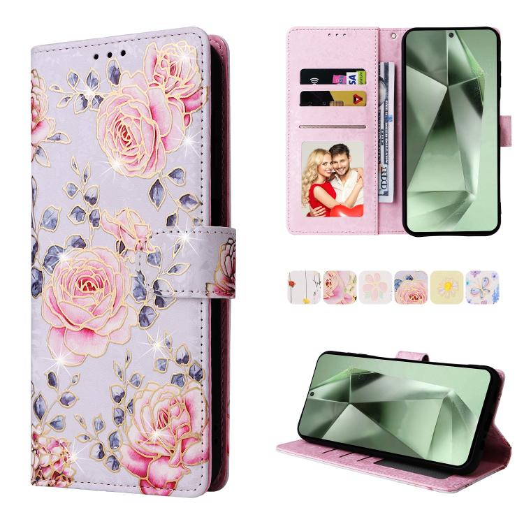 Bronzing Painting RFID Leather Phone Case, For Galaxy S26 FE 5G, For Galaxy S25 FE 5G, For Galaxy S25 5G, For Galaxy S25+ 5G