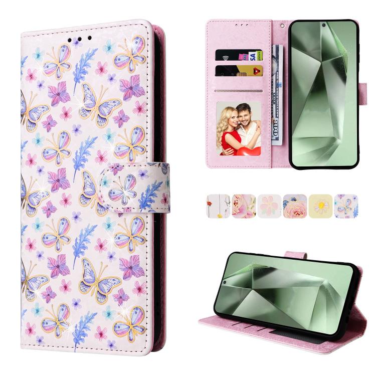 Bronzing Painting RFID Leather Phone Case, For Galaxy S26 FE 5G, For Galaxy S25 FE 5G, For Galaxy S25 5G, For Galaxy S25+ 5G