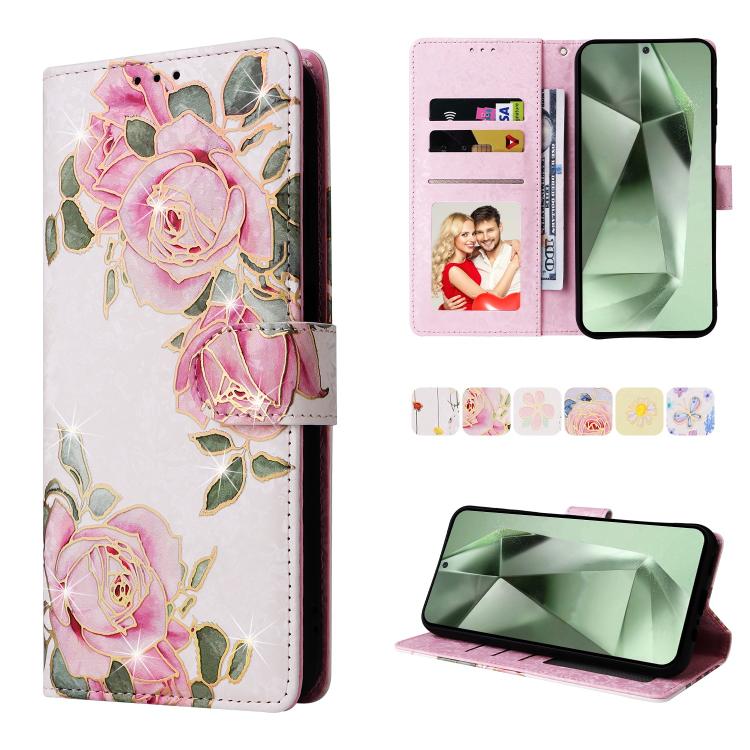 Bronzing Painting RFID Leather Phone Case, For Galaxy S26 FE 5G, For Galaxy S25 FE 5G, For Galaxy S25 5G, For Galaxy S25+ 5G
