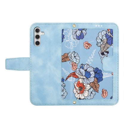Floral Pattern Leather Phone Case with Lanyard, For Samsung Galaxy S24 5G, For Samsung Galaxy S23 FE 5G, For Samsung Galaxy S23 Ultra 5G, For Samsung Galaxy S23+ 5G