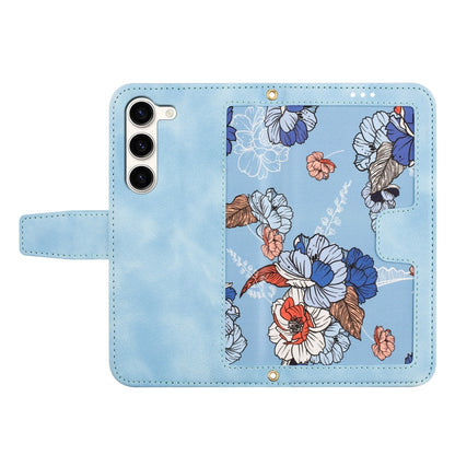 Floral Pattern Leather Phone Case with Lanyard, For Samsung Galaxy S23 5G, For Samsung Galaxy S20 FE, For Samsung Galaxy S22 Ultra 5G, For Samsung Galaxy S22+ 5G