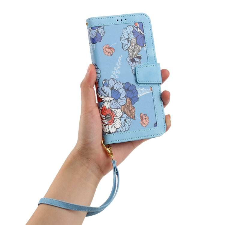 Floral Pattern Leather Phone Case with Lanyard, For Samsung Galaxy S23 5G, For Samsung Galaxy S20 FE, For Samsung Galaxy S22 Ultra 5G, For Samsung Galaxy S22+ 5G