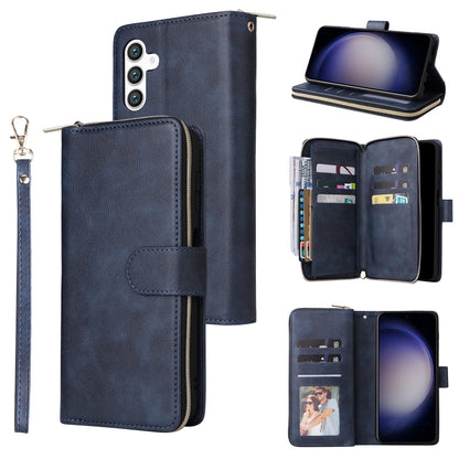 9-Card Slots Zipper Wallet Bag Leather Phone Case, For Galaxy S25 FE 5G, For Galaxy S25 Edge 5G, For Galaxy S25 5G, For Galaxy S25+ 5G