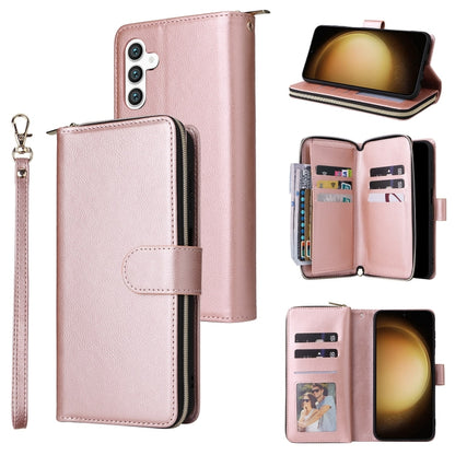 9-Card Slots Zipper Wallet Bag Leather Phone Case, For Galaxy S25 FE 5G, For Galaxy S25 Edge 5G, For Galaxy S25 5G, For Galaxy S25+ 5G