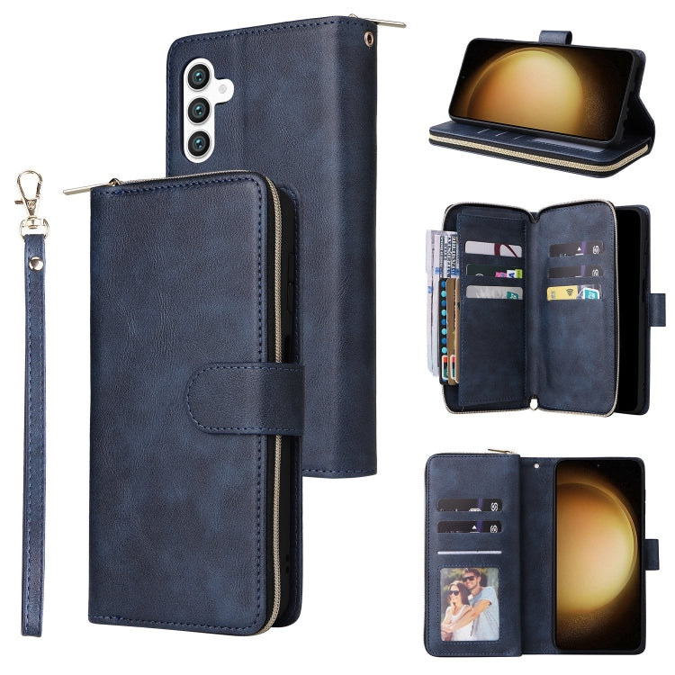 9-Card Slots Zipper Wallet Bag Leather Phone Case, For Galaxy S25 FE 5G, For Galaxy S25 Edge 5G, For Galaxy S25 5G, For Galaxy S25+ 5G
