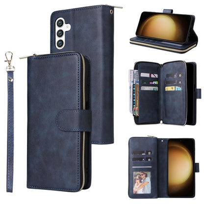 9-Card Slots Zipper Wallet Bag Leather Phone Case, For Galaxy S25 FE 5G, For Galaxy S25 Edge 5G, For Galaxy S25 5G, For Galaxy S25+ 5G