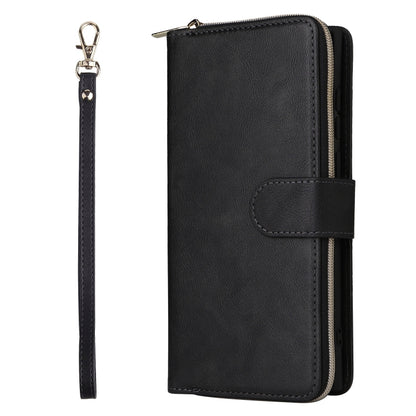 9-Card Slots Zipper Wallet Bag Leather Phone Case, For Galaxy S25 Ultra 5G
