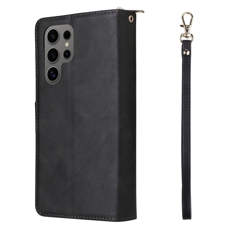 9-Card Slots Zipper Wallet Bag Leather Phone Case, For Galaxy S25 Ultra 5G