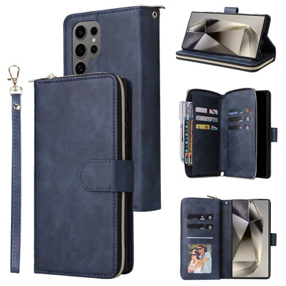 9-Card Slots Zipper Wallet Bag Leather Phone Case, For Samsung Galaxy S25 Edge 5G, For Samsung Galaxy S25 5G, For Samsung Galaxy S25+ 5G, For Samsung Galaxy S25 Ultra 5G