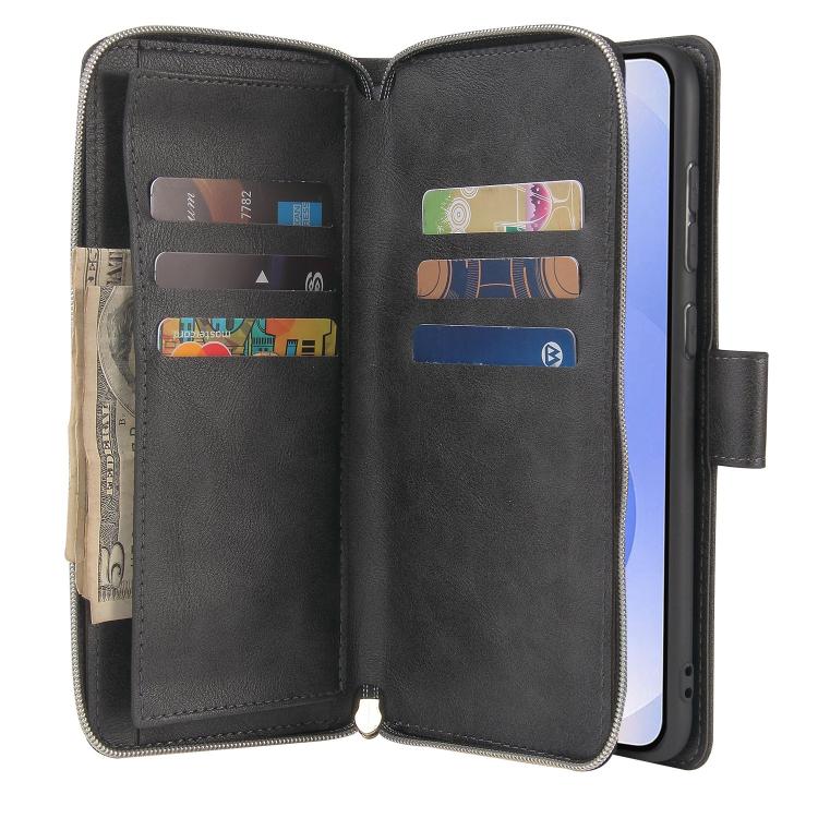 9-Card Slots Zipper Wallet Bag Leather Phone Case, For Samsung Galaxy S25 Edge 5G, For Samsung Galaxy S25 5G, For Samsung Galaxy S25+ 5G, For Samsung Galaxy S25 Ultra 5G