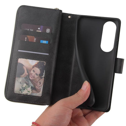 9-Card Slots Zipper Wallet Bag Leather Phone Case, For Samsung Galaxy S25 Edge 5G, For Samsung Galaxy S25 5G, For Samsung Galaxy S25+ 5G, For Samsung Galaxy S25 Ultra 5G