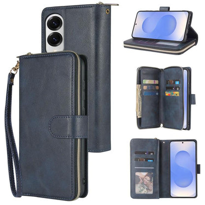 9-Card Slots Zipper Wallet Bag Leather Phone Case, For Samsung Galaxy S25 Edge 5G, For Samsung Galaxy S25 5G, For Samsung Galaxy S25+ 5G, For Samsung Galaxy S25 Ultra 5G