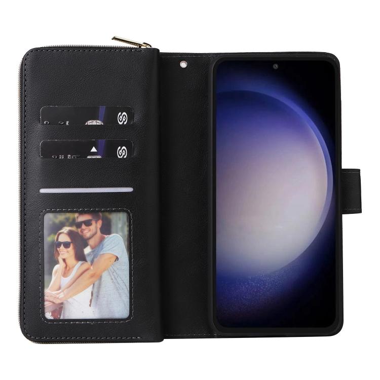 9-Card Slots Zipper Wallet Bag Leather Phone Case, For Galaxy S25 FE 5G, For Galaxy S25 Edge 5G, For Galaxy S25 5G, For Galaxy S25+ 5G