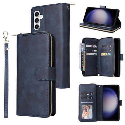 9-Card Slots Zipper Wallet Bag Leather Phone Case, For Galaxy S25 FE 5G, For Galaxy S25 Edge 5G, For Galaxy S25 5G, For Galaxy S25+ 5G