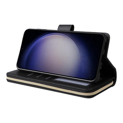 9-Card Slots Zipper Wallet Bag Leather Phone Case, For Samsung Galaxy S26+ 5G, For Samsung Galaxy S26 Ultra 5G, For Samsung Galaxy S26 5G, For Samsung Galaxy S25 FE 5G