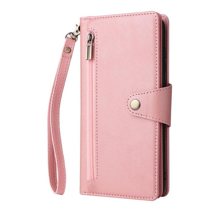 Rivet Buckle 9 Cards Three Fold Leather Phone Case, For Samsung Galaxy S25 Edge 5G, For Samsung Galaxy S25 5G, For Samsung Galaxy S25+ 5G, For Samsung Galaxy S25 Ultra 5G