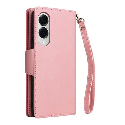 Rivet Buckle 9 Cards Three Fold Leather Phone Case, For Samsung Galaxy S25 Edge 5G, For Samsung Galaxy S25 5G, For Samsung Galaxy S25+ 5G, For Samsung Galaxy S25 Ultra 5G