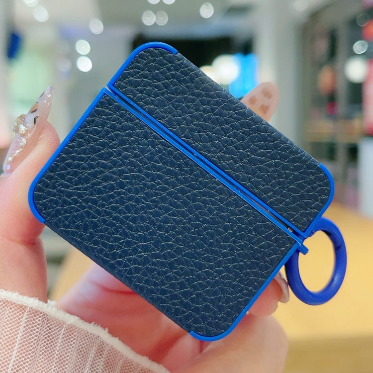 Litchi Texture Leather Sticker Earphones Protective Case, For AirPods 4, For AirPods Pro 2, For AirPods 3