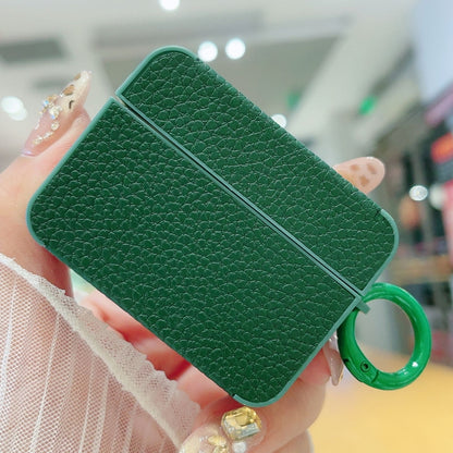 Litchi Texture Leather Sticker Earphones Protective Case, For AirPods Pro, For AirPods 1 / 2