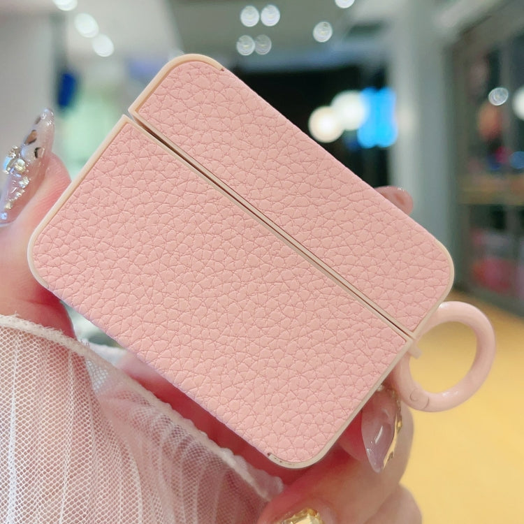 Litchi Texture Leather Sticker Earphones Protective Case, For AirPods Pro, For AirPods 1 / 2