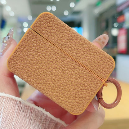 Litchi Texture Leather Sticker Earphones Protective Case, For AirPods Pro, For AirPods 1 / 2