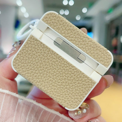 Litchi Texture Leather Sticker Earphones Protective Case, For AirPods Pro, For AirPods 1 / 2