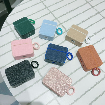 Litchi Texture Leather Sticker Earphones Protective Case, For AirPods Pro, For AirPods 1 / 2