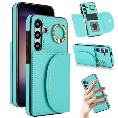 Ring Holder Card Bag Skin Feel Phone Case, For Samsung Galaxy S25 Edge 5G, For Samsung Galaxy S25 5G, For Samsung Galaxy S25+ 5G, For Samsung Galaxy S25 Ultra 5G