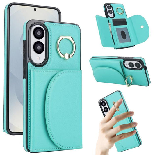 Ring Holder Card Bag Skin Feel Phone Case, For Samsung Galaxy S25 Edge 5G, For Samsung Galaxy S25 5G, For Samsung Galaxy S25+ 5G, For Samsung Galaxy S25 Ultra 5G