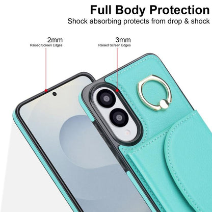 Ring Holder Card Bag Skin Feel Phone Case, For Samsung Galaxy S25 Edge 5G, For Samsung Galaxy S25 5G, For Samsung Galaxy S25+ 5G, For Samsung Galaxy S25 Ultra 5G
