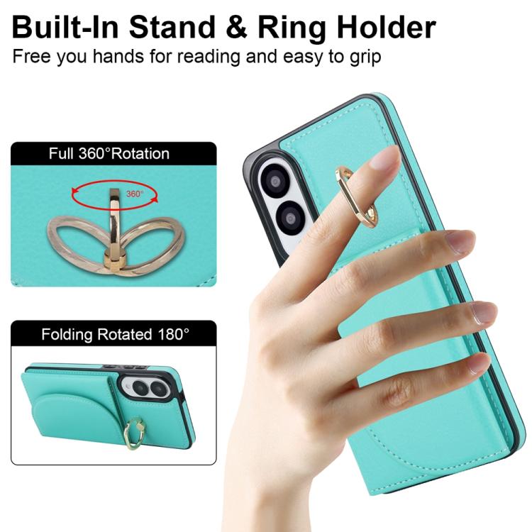 Ring Holder Card Bag Skin Feel Phone Case, For Samsung Galaxy S25 Edge 5G, For Samsung Galaxy S25 5G, For Samsung Galaxy S25+ 5G, For Samsung Galaxy S25 Ultra 5G