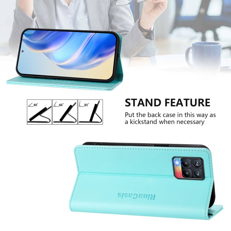 RC01 Dual-Folded Magnetic Suction RFID Leather Phone Case, For Realme 8 4G / 8 Pro 4G