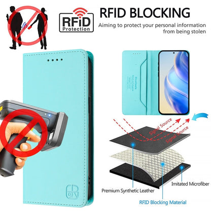 RC01 Dual-Folded Magnetic Suction RFID Leather Phone Case, For Realme 8 4G / 8 Pro 4G