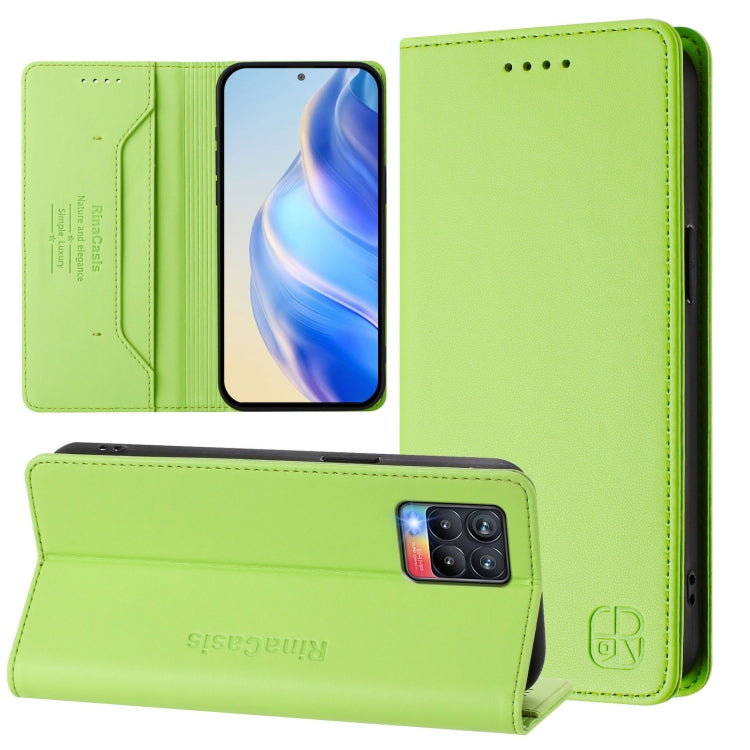 RC01 Dual-Folded Magnetic Suction RFID Leather Phone Case, For Realme 8 4G / 8 Pro 4G