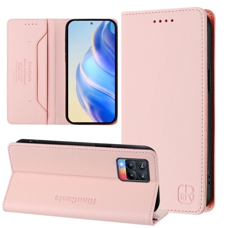 RC01 Dual-Folded Magnetic Suction RFID Leather Phone Case, For Realme 8 4G / 8 Pro 4G