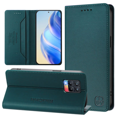 RC01 Dual-Folded Magnetic Suction RFID Leather Phone Case, For Realme 8 4G / 8 Pro 4G