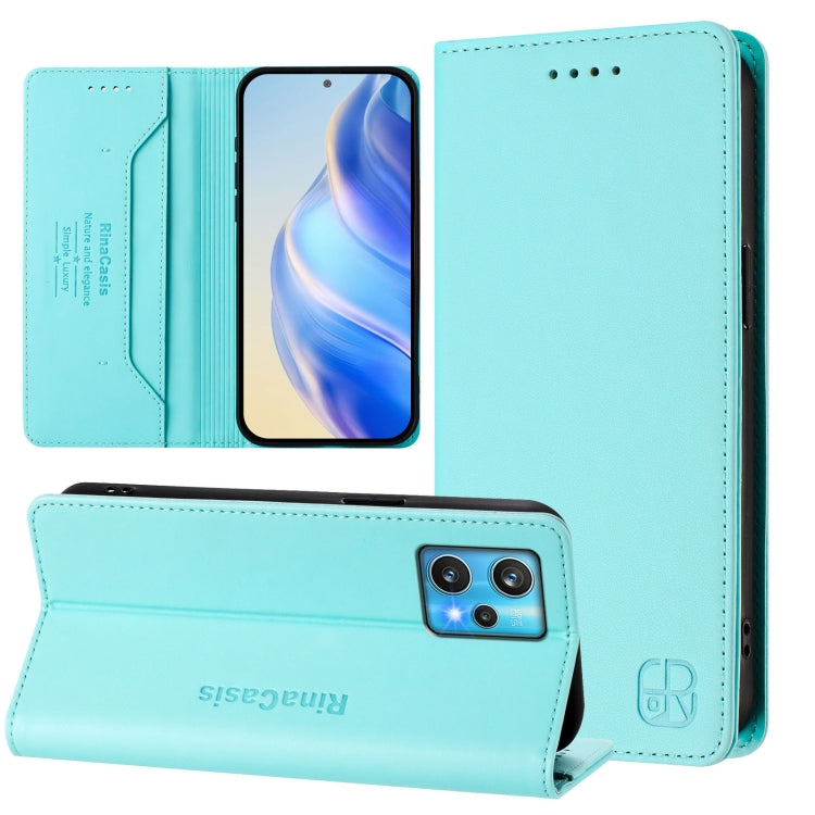 RC01 Dual-Folded Magnetic Suction RFID Leather Phone Case, For Realme C30 4G / Narzo 50i Prime / C30s, For Realme GT Neo 3T, For Realme 9 Pro+ 5G / 9 4G Global