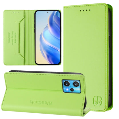 RC01 Dual-Folded Magnetic Suction RFID Leather Phone Case, For Realme C30 4G / Narzo 50i Prime / C30s, For Realme GT Neo 3T, For Realme 9 Pro+ 5G / 9 4G Global