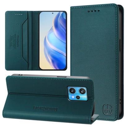 RC01 Dual-Folded Magnetic Suction RFID Leather Phone Case, For Realme C30 4G / Narzo 50i Prime / C30s, For Realme GT Neo 3T, For Realme 9 Pro+ 5G / 9 4G Global