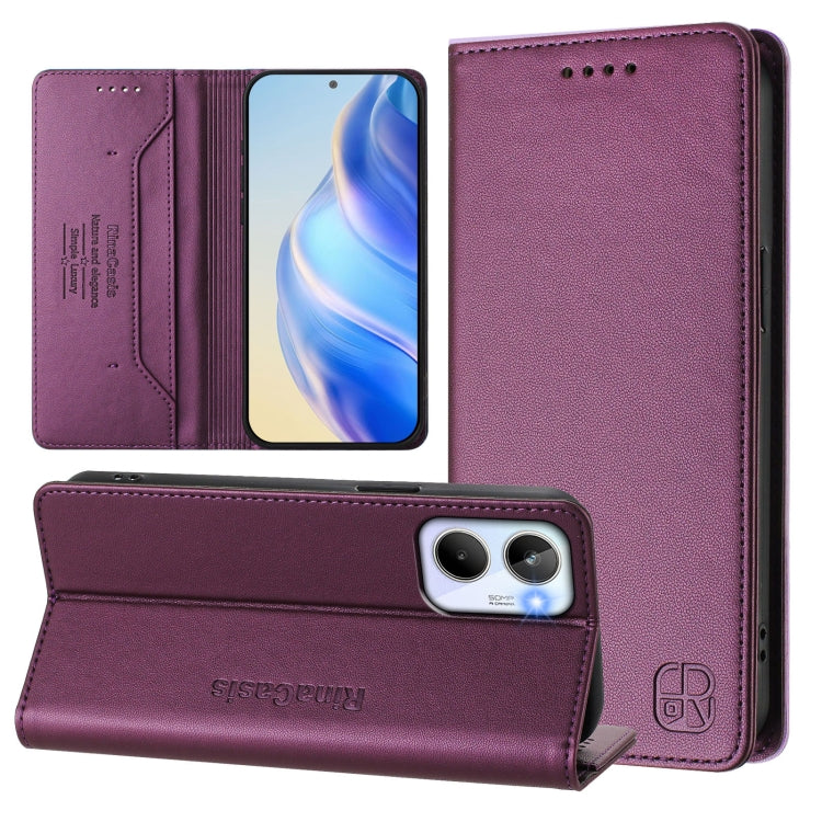 RC01 Dual-Folded Magnetic Suction RFID Leather Phone Case, For Realme 10 Pro 5G, For Realme 10 Pro+ 5G, For Realme 10 4G Global