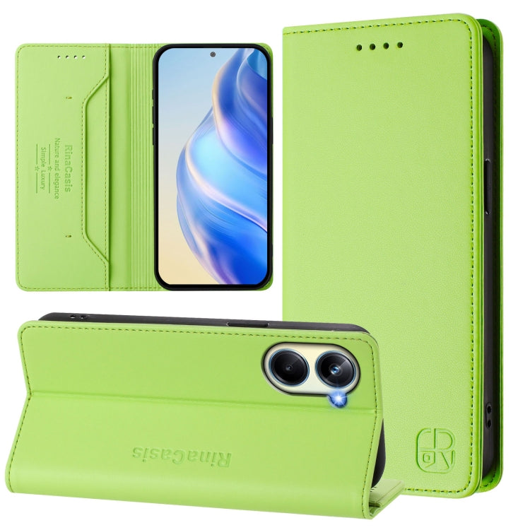 RC01 Dual-Folded Magnetic Suction RFID Leather Phone Case, For Realme 10 Pro 5G, For Realme 10 Pro+ 5G, For Realme 10 4G Global