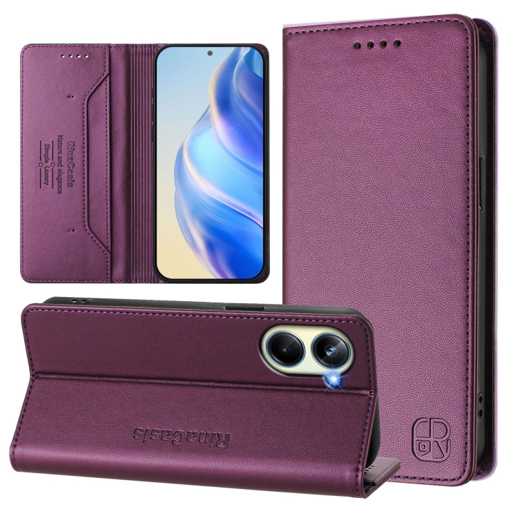 RC01 Dual-Folded Magnetic Suction RFID Leather Phone Case, For Realme 10 Pro 5G, For Realme 10 Pro+ 5G, For Realme 10 4G Global