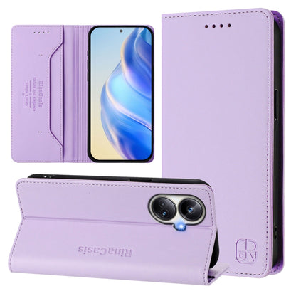 RC01 Dual-Folded Magnetic Suction RFID Leather Phone Case, For Realme 10 Pro 5G, For Realme 10 Pro+ 5G, For Realme 10 4G Global