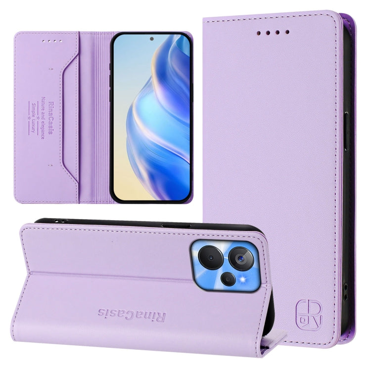 RC01 Dual-Folded Magnetic Suction RFID Leather Phone Case, For Realme 10T 5G / 10s 5G / 9i 5G Indian, For Realme GT3 5G / GT Neo 5 240W, For Realme GT 5G / GT Neo 5G