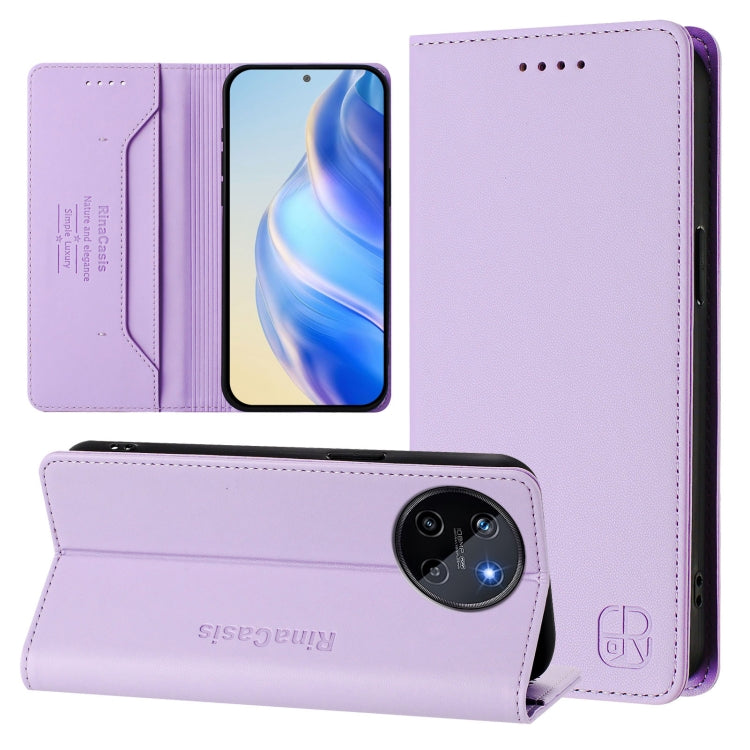 RC01 Dual-Folded Magnetic Suction RFID Leather Phone Case, For Realme Note 50 4G / C51 4G / C53 4G, For Realme C67 4G Global, For Realme 11 4G Global