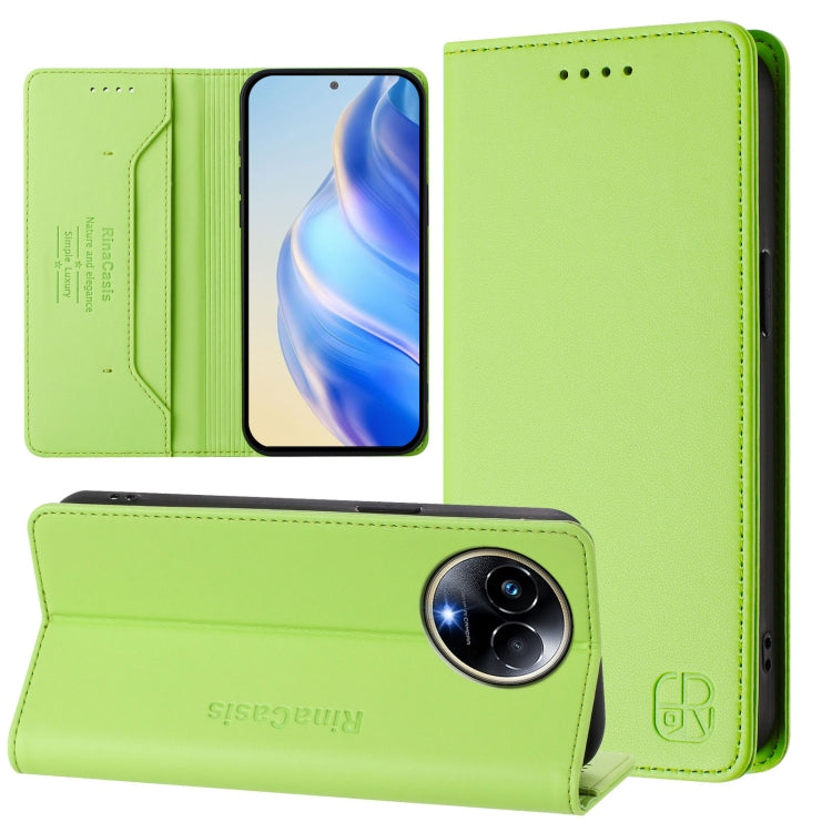 RC01 Dual-Folded Magnetic Suction RFID Leather Phone Case, For Realme GT5 5G / GT5 5G 240W, For Realme 11 5G Global / 11X 5G, For Realme Narzo 60 Pro