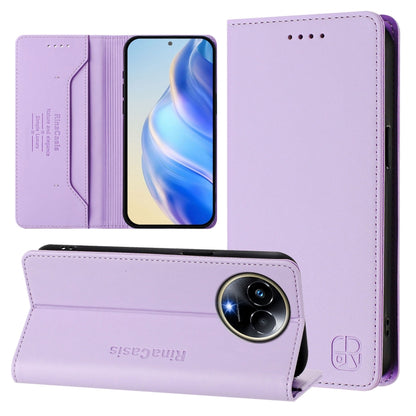 RC01 Dual-Folded Magnetic Suction RFID Leather Phone Case, For Realme GT5 5G / GT5 5G 240W, For Realme 11 5G Global / 11X 5G, For Realme Narzo 60 Pro