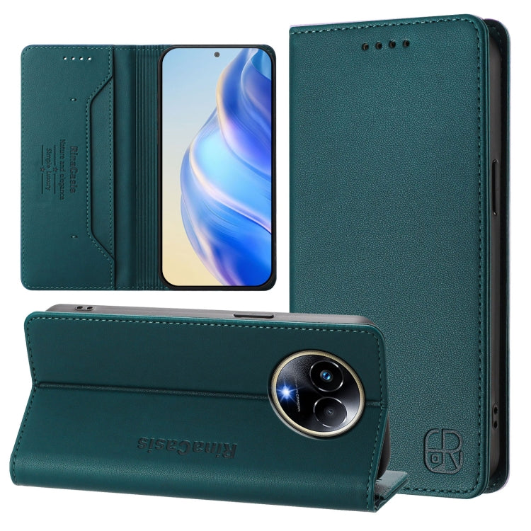 RC01 Dual-Folded Magnetic Suction RFID Leather Phone Case, For Realme GT5 5G / GT5 5G 240W, For Realme 11 5G Global / 11X 5G, For Realme Narzo 60 Pro