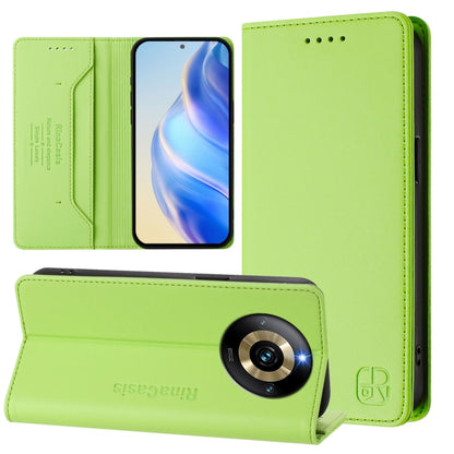 RC01 Dual-Folded Magnetic Suction RFID Leather Phone Case, For Realme GT5 5G / GT5 5G 240W, For Realme 11 5G Global / 11X 5G, For Realme Narzo 60 Pro