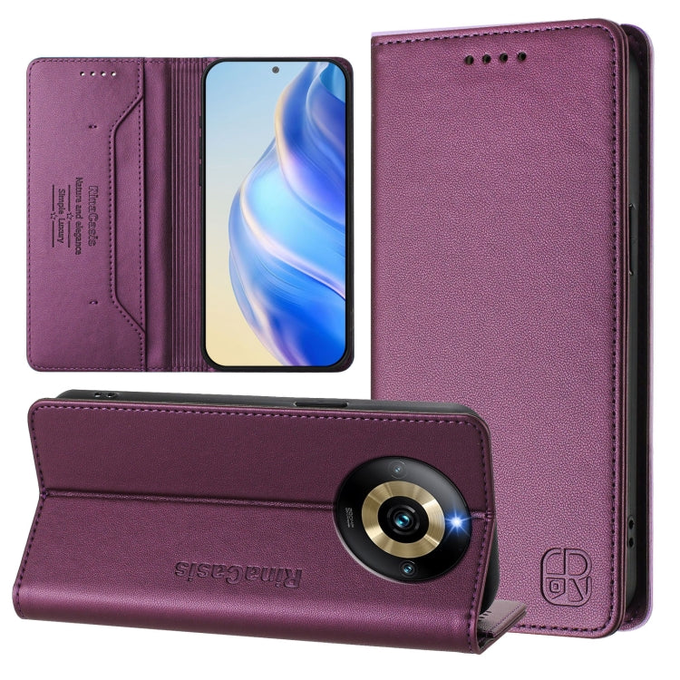RC01 Dual-Folded Magnetic Suction RFID Leather Phone Case, For Realme GT5 5G / GT5 5G 240W, For Realme 11 5G Global / 11X 5G, For Realme Narzo 60 Pro